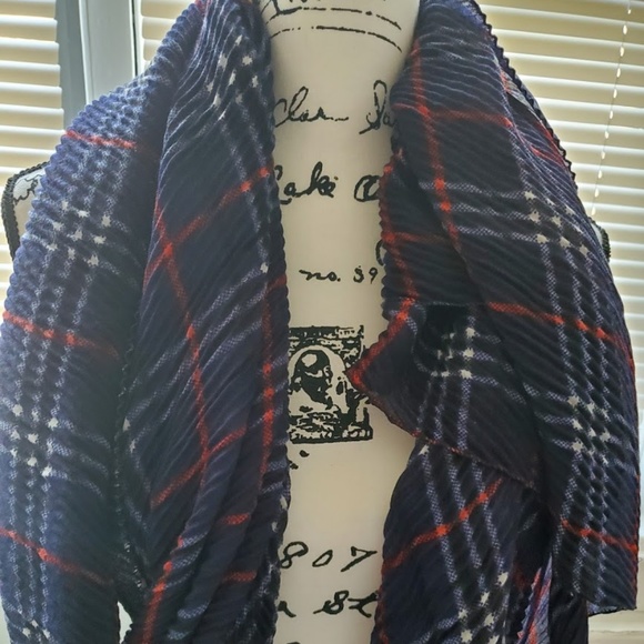 NWOT Fall Navy Blue Scarf - Picture 4 of 7